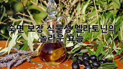 😴 숙면 보장! 식물성 멜라토닌의 놀라운 효능 🌿